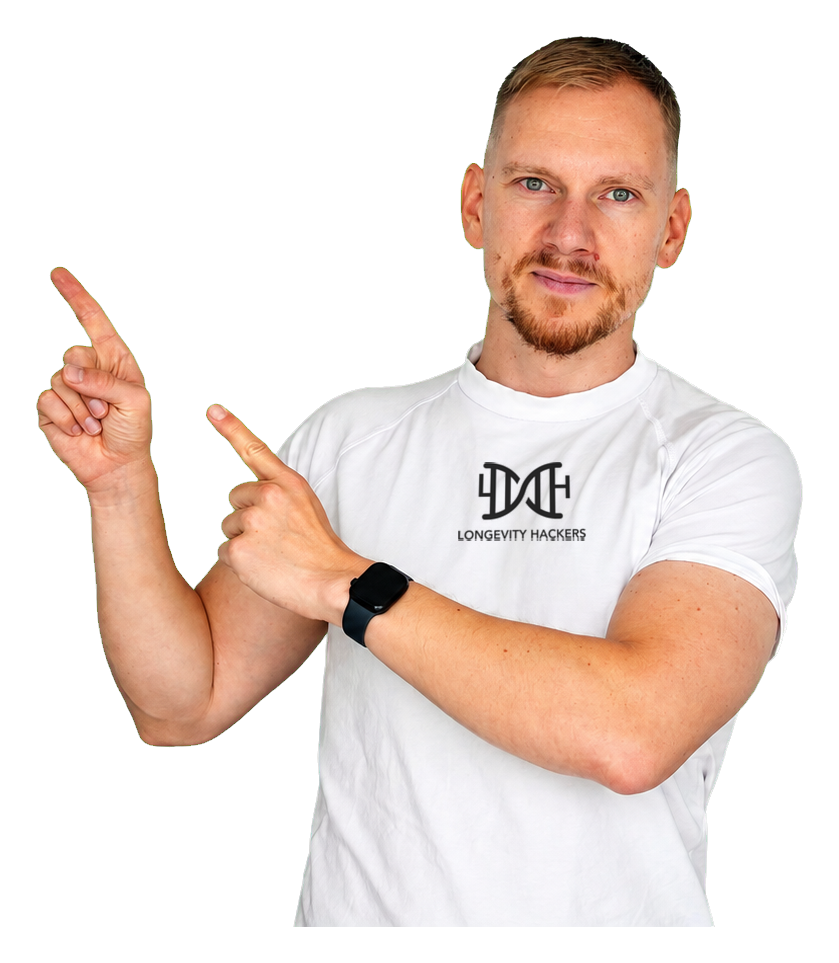 Benedikt Keck zeigt auf sein berechnetes Bortz Age