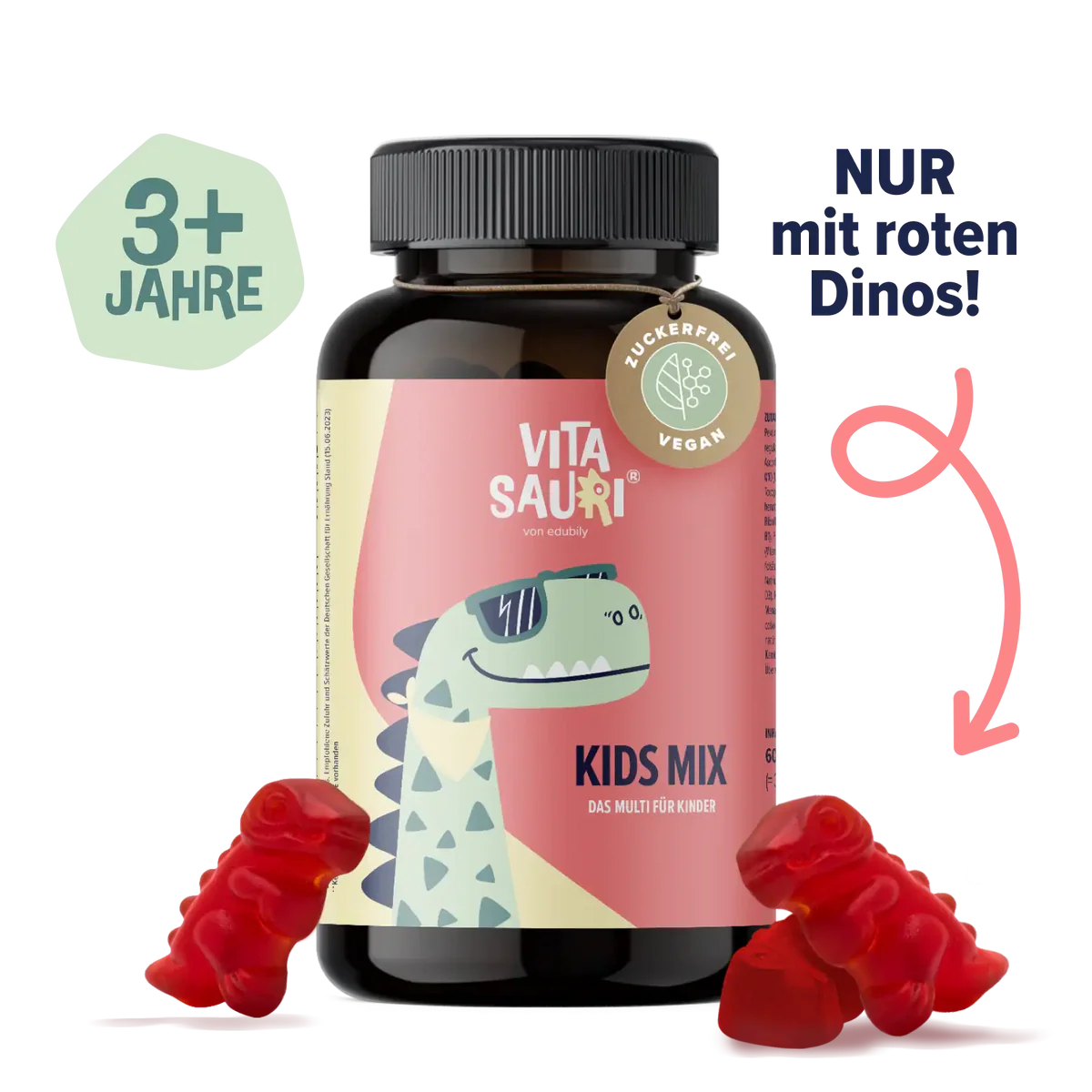 Vitasauri Kids Mix Multivitamin-Gummis für Kinder mit EFSA-konformen Nährstoffen